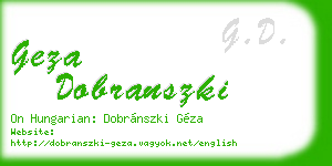 geza dobranszki business card